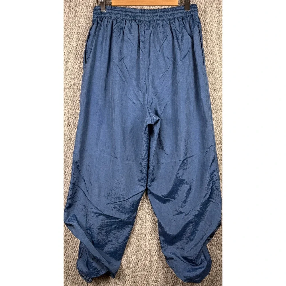 Unbranded VTG 80s - 90s Track Pants XL Blue Nylon Lined Zipper Cuff Windbreaker